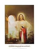 Christ Showing the Way by Myung Bo Framed with Silver Decor Wood Frame 1.25 inch width, 3/4 inch depth