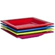 Zak Designs Assorted Brights 4-Piece Appetizer Plate Set