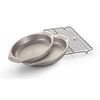 Circulon Nonstick Bakeware 3-Piece Cake Pan Set, Warm Silver