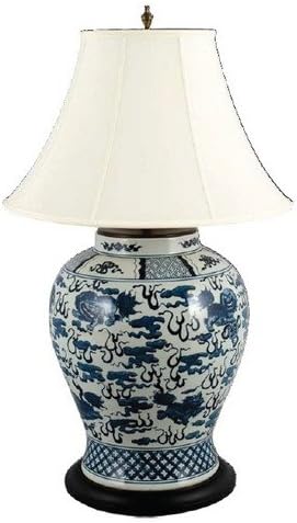 39" Classic Blue &amp; White Vase Desktop Lamp