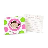 Pink Mod Monkey Invitations (8 count)