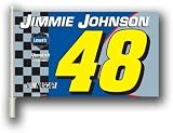 Set of 2 Set of 2 Jimmie Johnson CAR FLAG w/Wall Brackett Set of 2 - NASCAR