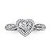 Tk Beauty Swarovski Elements 18k White Gold Plated Heart Shape Crystal Engagement Ring