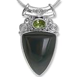 Sterling Silver Rainbow Obsidian Pendant by Sajen