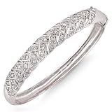 C.Z. Diamond Woven Platinum Plated Bangle