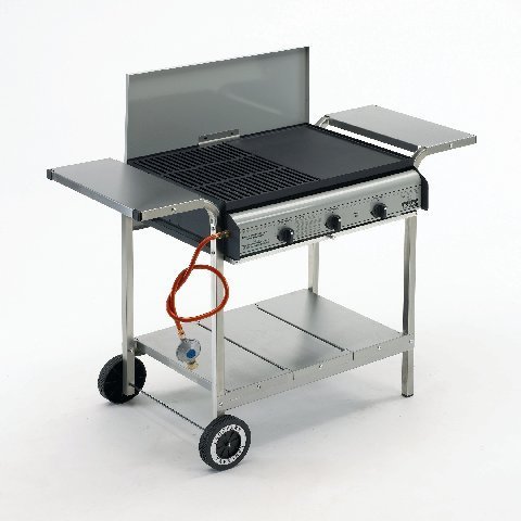 PLATTEN-GASGRILL, 3-flammig, 16,5 kW, mit Seitenablage, Landmann