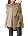 Allegra K Ladies Off Shoulder Oversize Knit Shirt Dolman Sleeve Cape Tops