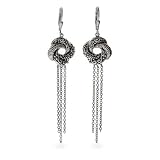 Eve's Addiction Algerian Love Knot Sterling Silver Bond Girl Earrings