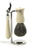 True Gentlemen Madison Razor and Shave Brush Set in Ivory