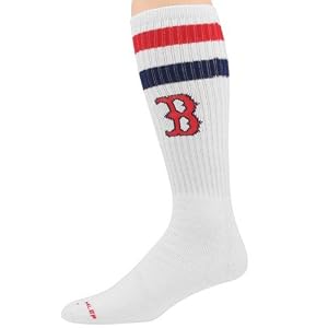 Click to buy Boston Red Sox Logo Merchandise: Red Sox White Tube Socks from Amazon!