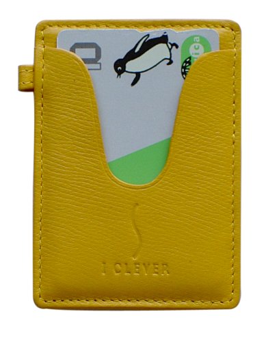 Cover image : アイクレバー 単パスケース 牛革 黄 水しぼ 窓付 TY-ic703Y