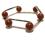 Marble Bracelet 04 Stretch Silver Metal Red Matte Gemstone Crystal Healing