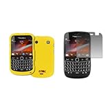 EMPIRE Yellow Rubberized Hard Case Cover + Screen Protector for BlackBerry  ....