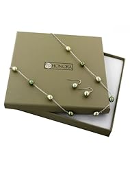 Honora Green Pearl Box Gift Set Includes Necklace and Matching Earrings