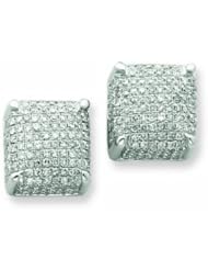 1.4 Carat 14K White Gold Diamond Large Cube Post Earrings
