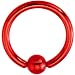 14 Gauge Red Electro Titanium BCR Captive Ring -7/16"
