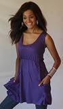 BLUEBERRY CAMI TOP BLOUSE SWAG POCKETS STRETCHED FITS - M L XL 1X 2X - U559S