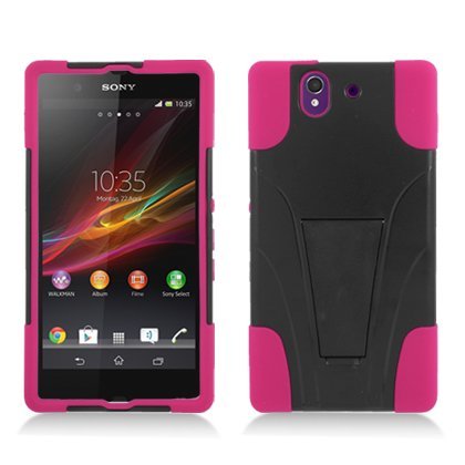 Aimo-SOC6603PCMSK005S-Durable-Rugged-Hybrid-Case-for-Sony-Xperia-Z-C6603--1-Pack--Retail-Packaging--BlackHot-P