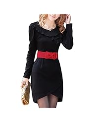 Long Sleeves Belted Mini Dress 