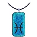 PISCES Zodiac - Dichroic Glass Pendant Charm with .925 bail