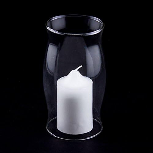 Pillar Candle Hurricane Lamp Glass Globe 6" Centerpiece Vase Holder Decor