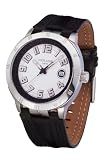 Police 'Outlaw' Gents Black Leather Strap Watch With Silver Dial