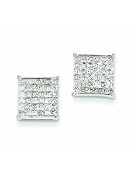 1.1 Carat 14K White Gold Diamond Earrings