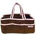 Brown with Pink Trim Ultra Suede Storage Caddy