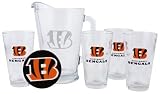 Cincinnati Bengals Pint Glasses and Beer Pitcher Set | Cincinnati Bengals Gift Set