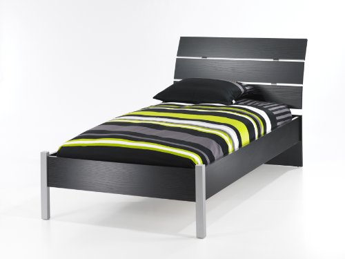Tvilum San Francisco Teen Bed, Black and Woodgrain