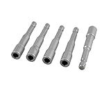 uxcell　六角ビット　ドライバー　スパナ　ナット　グレー　5本入り