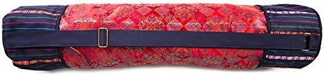 Red Fusion Himalayan Silk Brocade Yoga Mat Bag - The Dakini Collection by Kathmandu Yogi