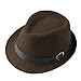 Elee Unisex Kids Vintage Cotton Short Brim Flat Top Fedora Hat Trilby Jazz Cap