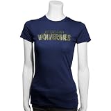 Michigan Wolverines Navy Blue Ladies Rhinestone Slim Fit T-shirt