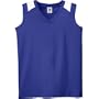Augusta-Ladies Poly/Cotton Sleeveless Color Block Jersey~Purple/White~Womens-XL