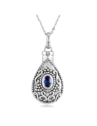 September Birthstone, Sterling Tear Ash Holder Necklace