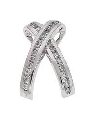 14K White Gold 0.44cttw Round Diamond Pendant