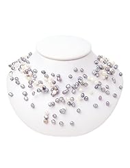 Willow Pearls White and Grey Freshwater Pearl Waterfall Necklace