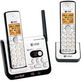 AT&T DECT 6.0 Black/Silver Digital Dual Handset Answering System (CL82209)