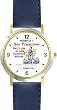 Habit 1 - Be Strong (Spanish Text) - DELUXE TWO-TONE WATCH from THE 7 HABITS - WATCH COLLECTION BY WATCHBUDDY&reg; - Arabic Numbers - Blue Leather Strap-Size-Children's Size-Small ( Boy's Size & Girl's Size )