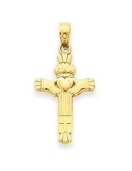 14k Claddagh Cross Charm