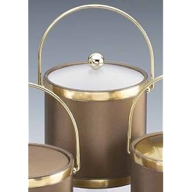 Kraftware 44765 Gleam - Bronze 3 Quart Ice Bucket with Bale Handle, Bands and Acrylic... by Kraftware