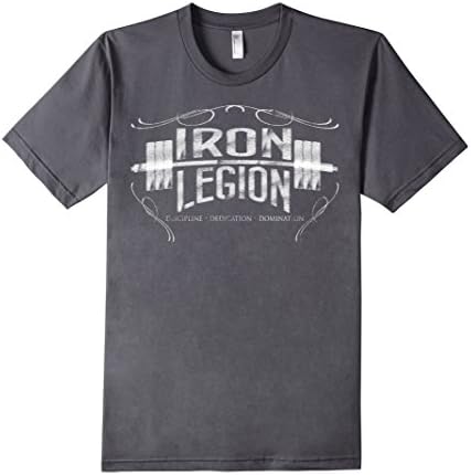 Men's IRON LEGION - body building t-shirt Medium Asphalt