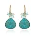 Satya Jewelry Captivation Earring With Turquoise Drop Multi-Stone accent Satya Jewelry Captivation Earring With Turquoise Drop Multi-Stone accent