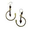 African Gold Plated Hoop Earrings with Wooden Beads