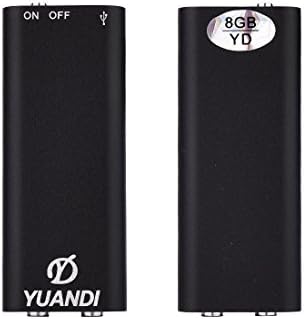 YUANDI Digital Voice Recorder Black USB 8gb Flash Drive Best Spy Voice Recorder for Meetings Rechargeable Mini Audio Recording Device with MP3 Player
