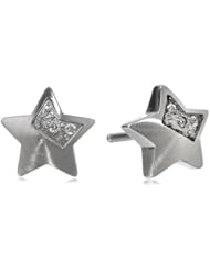 Womens Stainless Steel with Cubic Zirconia Star Earrings
