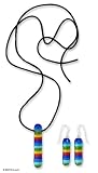 Dichroic glass jewelry set, 'Rainbow Horizon'