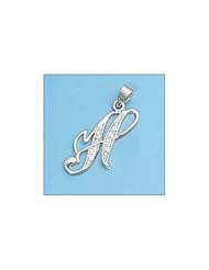 Sterling Silver Italian Initial H Pendant Polished Cute Charm Pure 925 New 20mm with 1.2mm Rope Chain