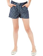 Autograph Pure Cotton Heart Embroidered Shorts with Belt